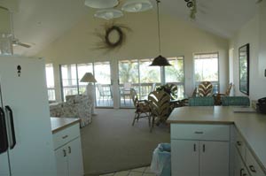 kitchen and great room of gulf front home for sale on upper captiva 